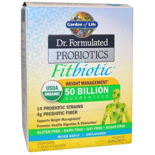 Garden of Life Organic, Dr. Formulated Probiotics Fitbiotic, Unflavored, 20 Packets, 0.15 oz (4.2 g) Each (GOL-11833)
Garden of Life Organic, Dr. Formulated Probiotics Fitbiotic, Unflavored, 20 Packets, 0.15 oz (4.2 g) Each (GOL-11833)