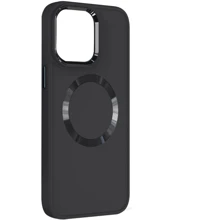 Чехол для iPhone TPU Case Bonbon Metal Style with MagSafe Black for iPhone 15: Цвет черный