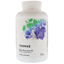 Thorne Research Basic Nutrients III Multi without Copper and Iron 180 Caps Мультивитамины без железа, меди: Тип Мультивитамины