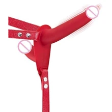 Двойной страпон с вибрацией Fetish Tentation Vibrating Strap-On with Double Dildo Red: Для кого Для женщин