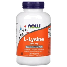 Аминокислота для спорта NOW Foods L-Lysine 500 mg 250 Tabs / 250 servings: Вкус Без вкуса