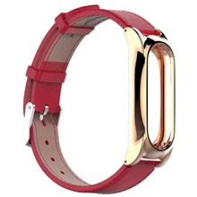 Кожаный ремешок для Mi Band 2 MJobs 2 Plus Red/Gold: Тип Ремешок