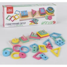 Дерев'яна логічна пірамідка 4FUN Game Club Wood Геометрія (87639): Тип пирамидка