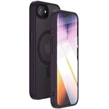 Чехол для iPhone Mobile Case TPU+PC Metal Buttons with MagSafe Colorful Dark Purple for iPhone 16e: Цвет фиолетовый