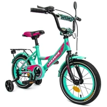 Велосипед детский 2-х колесный 14'' 211402 Like2bike Sky, бирюзовый, рама сталь, со звонком: Тип 2х колесный велосипед