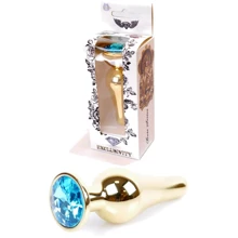 Анальна пробка із кристалом BOSS of TOYS Boss Series - Jewellery Gold BUTT PLUG Light Blue, BS6400067: Для кого унісекс