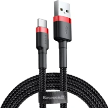 Кабель Baseus USB Cable to USB-C Cafule 3A 1m Black/Red (CATKLF-B91): Тип USB Cable - USB-C
