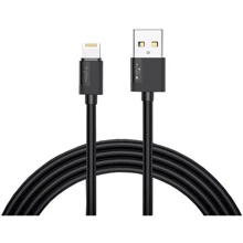 Кабель T-PHOX USB Cable to Lightning Nets 1.2m Black (T-L801 black): Тип USB 2.0, Lightning
