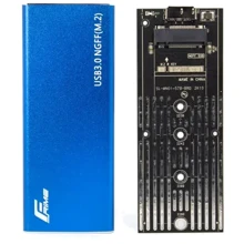 Аксессуар для накопителя Frime для M.2 NGFF SATA Metal USB 3.0(TYPE-A) Blue (FHE202.M2U30): Тип аксессуара Внешний карман