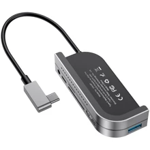 Адаптер Baseus Adapter USB-C to USB-C + HDMI + 3.5mm + SD / TF Space Grey (CAHUB-CWJ0G) for iPad: Колір сірий