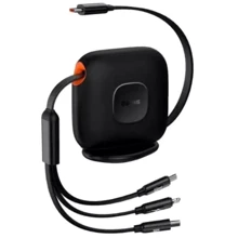 Кабель Baseus Cable USB-C to Lightning/microUSB/USB-C Traction Series Retractable Fast Charging 100W 1.7m Black (CAQY000001): Тип USB-C - Lightning/microUSB/USB-C