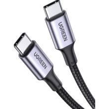 Кабель Ugreen Aluminum USB-C to USB-C 100W 5A 2m Black (70429): Тип USB-C - USB-C