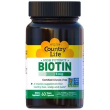 Country Life Biotin 5 mg Биотин 60 капсул: Тип Витамин B