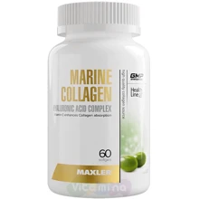 Maxler Marine Collagen + Hyaluronic Acid Complex Колаген та гіалуронова кислота 60 м'яких капсул: Тип Коллаген
