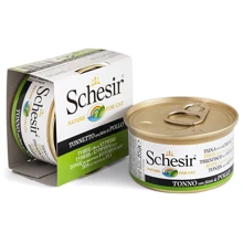 Натуральные консервы для кошек Schesir Tuna Chicken тунец с филе курицы в желе, 85 г: Тип Консервы