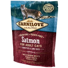Сухой корм для взрослых кошек с чувствительным пищеварением Carnilove Salmon Sensitive & Long Hair 400 г (8595602512294): Тип Сухой корм