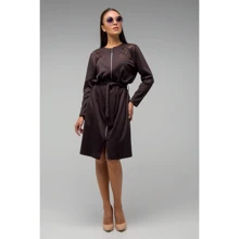 Платье FLFashion Манго СПМ2613 48 коричневое повседневное до середины бедра: Состав Эластан, Шерсть, Полиэстер
