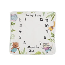 Плед Twins BabyDo Календарь роста Safari 85x80 см бежевый (1084): Тип плед