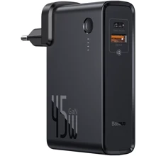 Зарядное устройство Baseus Wall Charger Power Station GaN USB and USB-C 45W + Power Bank 1000mAh Black (PPNLD-C01): Особенности USB-C, встроенный аккумулятор (PowerBank)