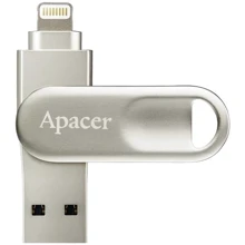 USB-флешка Apacer AH790 32GB USB 3.1/Lightning Silver (AP32GAH790S-1): Стандарт USB USB 3.1/Lightning