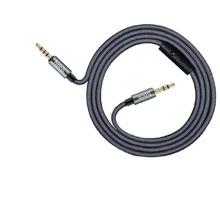 Кабель Hoco Audio Cable AUX 3.5mm Jack UPA04 With Mic 1m Metal Gray: Тип Mini-jack 3.5mm - Mini-jack 3.5mm