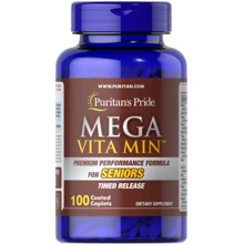 Puritan's Pride Mega Vita Min Multivitamin for Seniors Timed Release Мультивітаміни для літніх людей 100 капсул: Стать Унисекс