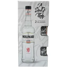 Ликер Самбука Molinari Extra 40% 0.7 л + 2 рюмки (8002095700003): Объем, л 0.7