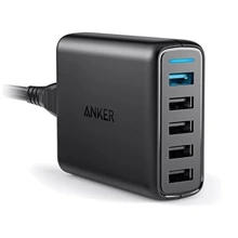 Зарядний пристрій ANKER USB Wall Charger PowerPort 5 51.5W 5xUSB Quick Charge 3.0 Black (A2055G11): Особливості Швидка зарядка