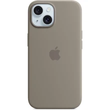 Чехол для iPhone Apple iPhone 15 Silicone Case with MagSafe - Clay (MXPG3ZM/A): Цвет серый