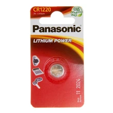 Батарейка Panasonic CR 1220 BLI 1 LITHIUM (CR-1220EL/1B): Емкость 35 mAh