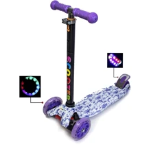 Детский самокат MAXI. Purple Pattern (все колёса светятся): Количество колес 4