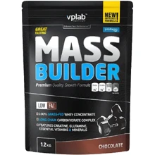 Гейнер VPLab Mass Builder 1200 g /12 servings/ Chocolate Гейнер VPLab Mass Builder 1200 g /12 servings/ Chocolate: Тип Высокоуглеводные