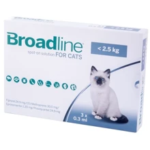Капли от блох и клещей для котов Broadline Спот-он до 2.5 кг S упаковка 3 аппликатора (159,885): Тип Капли