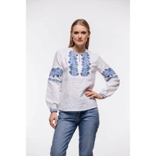 Вышиванка SVARGA Троянда синя 40 белая: undefined undefined