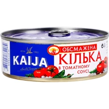 Кілька обсмажена в томатному соусі Kaija 240 г (4751007732284): Вага нетто 240 г