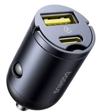 Зарядное устройство Baseus Car Charger USB+USB-C Tiny Star 30W Black (C00035001121-02): Особенности Быстрая зарядка, USB-C
