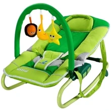 Шезлонг Caretero Astral green (Car.Astral green): Дополнительные удобства Система складывания, Ремни безопасности, Изменение наклона