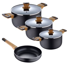 Набір посуду Bergner Earth black 7 предметів (BG-34630-BK): Матеріал корпусу Прессованный алюминий