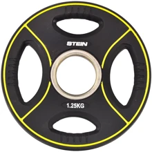 Блин для штанги и гантели Stein 1.25 кг полиуретановый черный DB6091-1.25: Тип Литые (цельные)