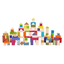 Дерев'яні кубики Viga Toys Візерункові блоки 100 штук (59696): Тип кубики