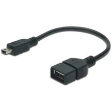 Адаптер Digitus Adapter miniUSB to USB 20cm Black (AK-300310-002-S): Колір черный