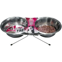 Миски для собак Flamingo Dinner Set на подставке нержавеющая сталь диаметр 2х22 см 2х3 л (43155): Тип Миски
