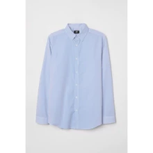 Сорочка H & M 5016167 48 блакитна з довгим рукавом: Длина рукава Довгий