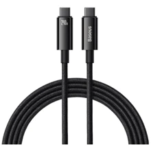 Кабель Baseus Cable USB-C to USB-C Tungsten Gold 240W 3m Black (CAWJ040201): Тип USB-C - USB-C