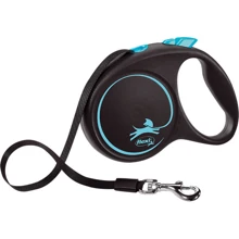 Поводок-рулетка Flexi Black Design М до 25 кг 5 м голубой (4000498034033): Тип шнура Лента