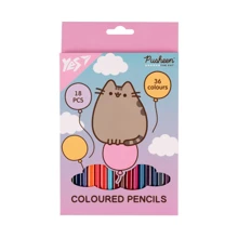 Олівці кольорові Yes 18 шт 36 кольорів Pusheen Balloons (290751): Тип Цветные