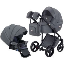 Коляска 2 в 1 Adamex Luciano jeans Q2-CZ серый (черная рама) (624557): Тип коляски универсальная коляска (2-в-1)