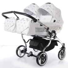 Универсальная коляска для двойни 2 в 1 Junama Glow Duo 03, белый с серебристым (J-G-DUO-03): Тип коляски Коляска для двойни