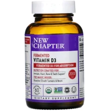 New Chapter Fermented Vitamin D3 2000 UI Ферментированный Витамин D3 60 вегетарианских таблеток: Тип Витамин D