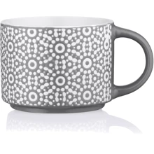 Кружка Ardesto Weaving G фарфор 330 мл Бело-черный (AR3473G): Форма цилиндр